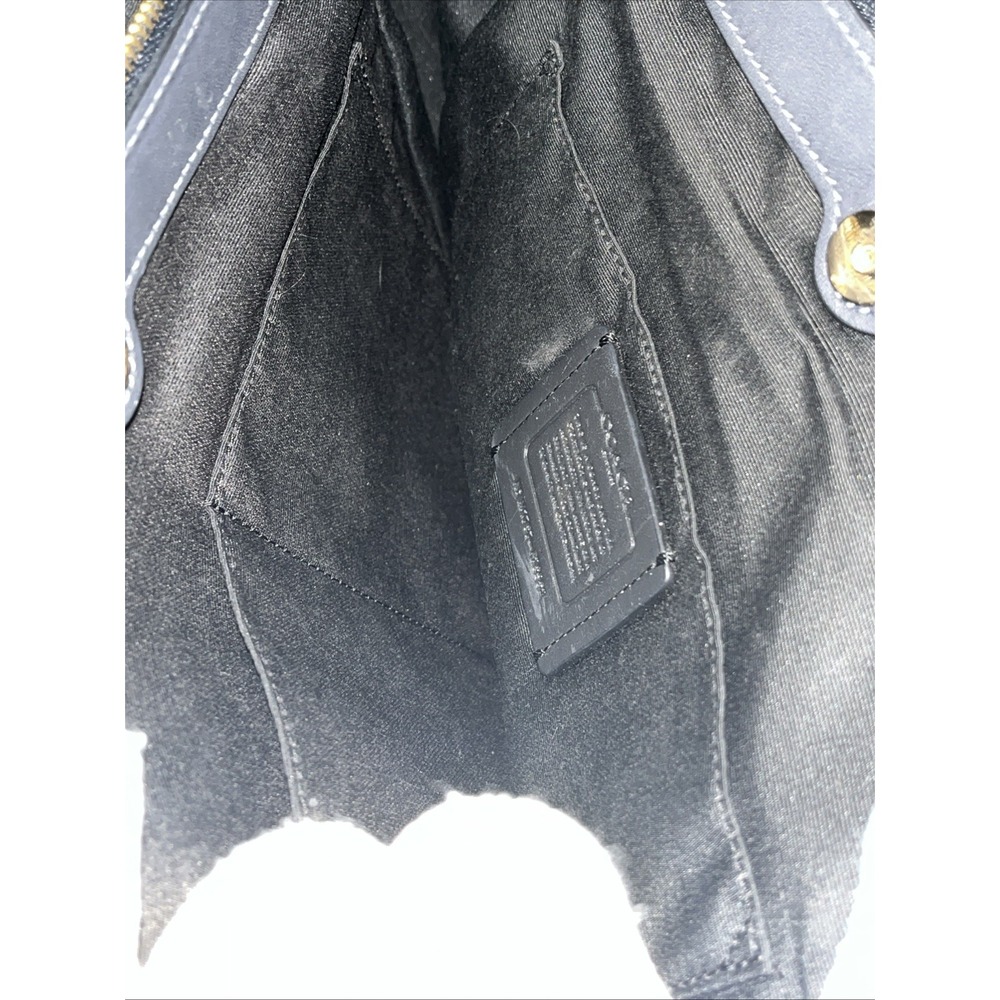 Coach Brooke Carryall in Midnight Blue Signature Embossed Leather Top Handle - Picture 11 of 14